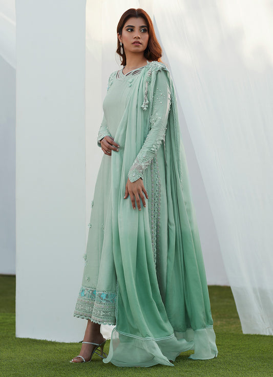 Anabella Aqua Kalidaar and Draped Dupatta