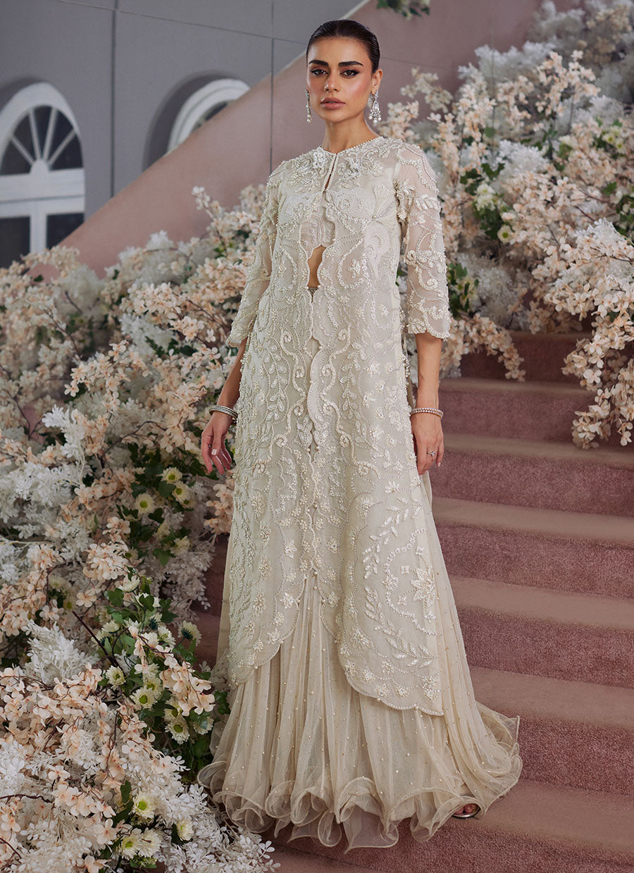 Vanika Ivory Organza Jacket