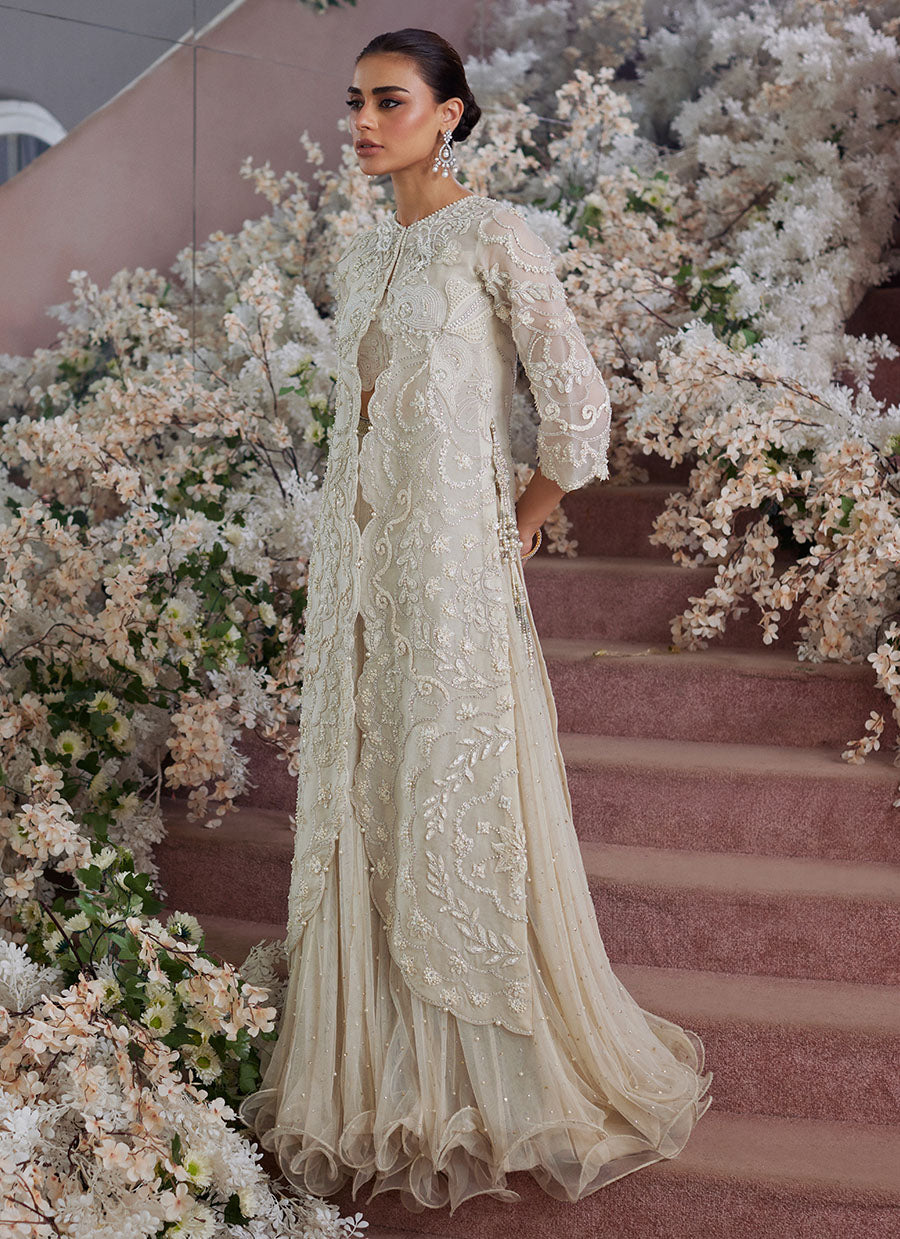 Vanika Ivory Organza Jacket