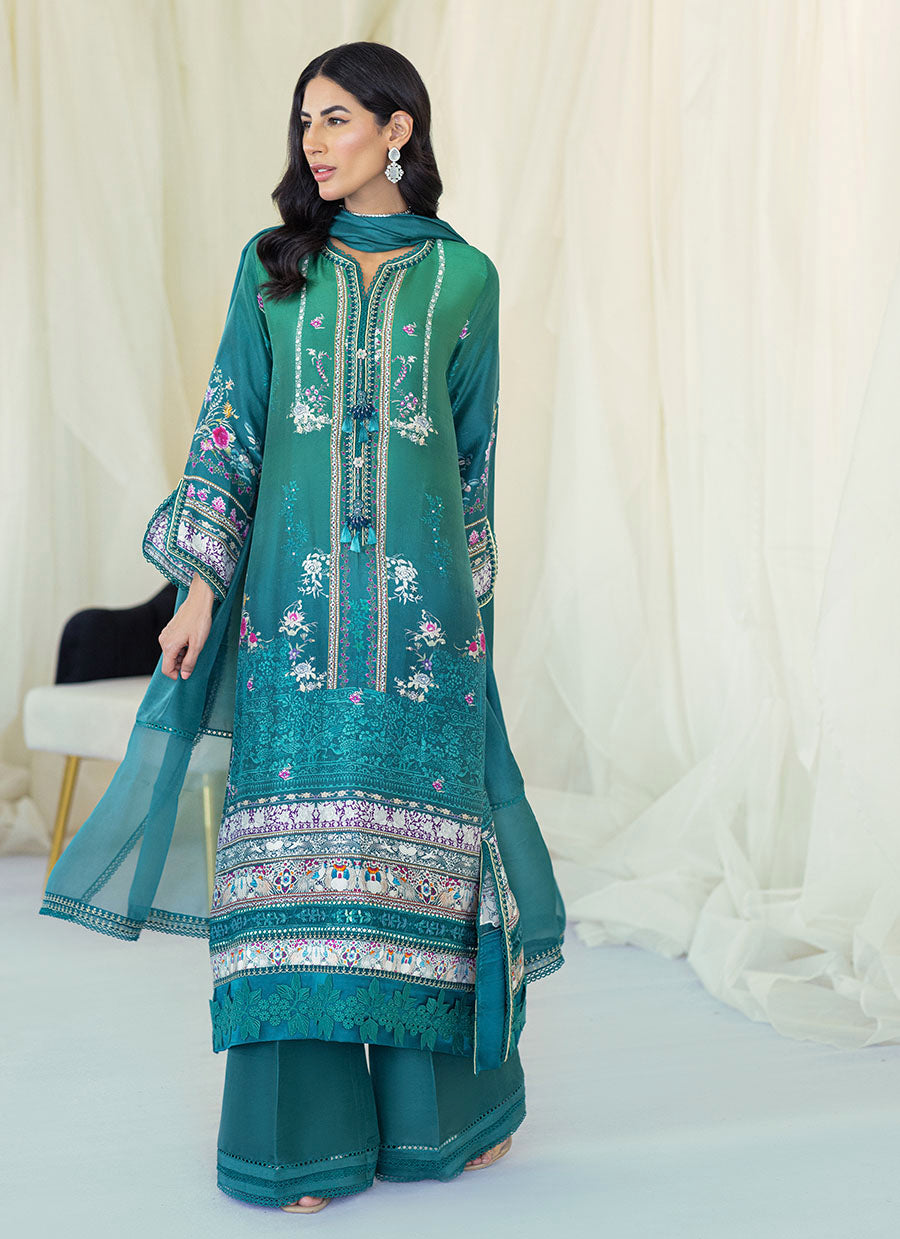 Lillian Ombre Silk Shirt and Dupatta