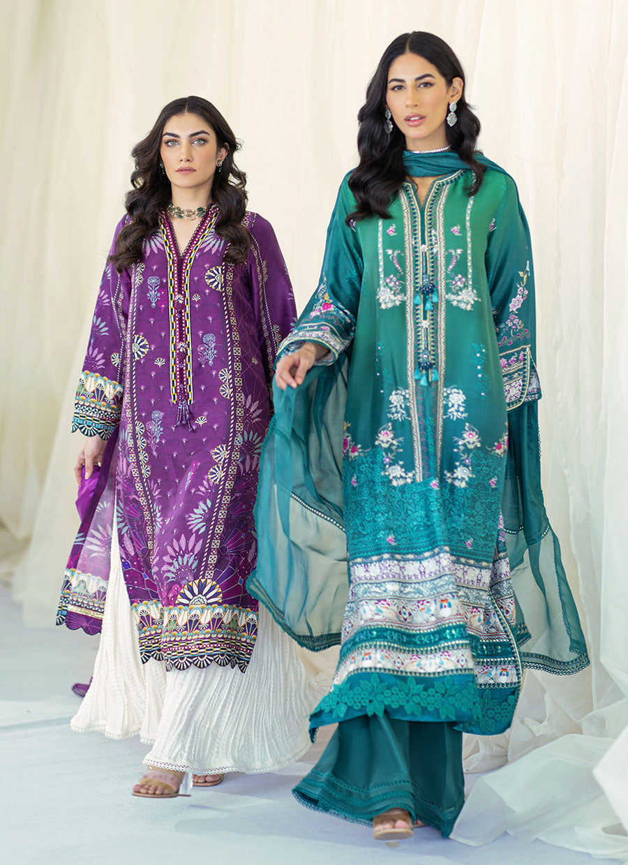 Lillian Ombre Silk Shirt and Dupatta