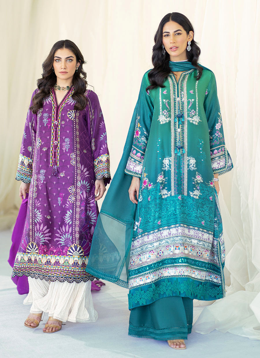 Lillian Ombre Silk Shirt and Dupatta