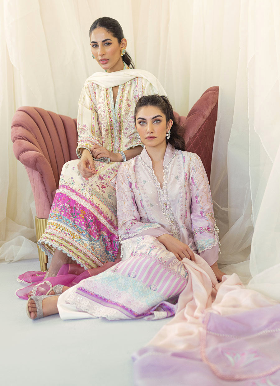 Maude Lavender Silk Shirt and Dupatta