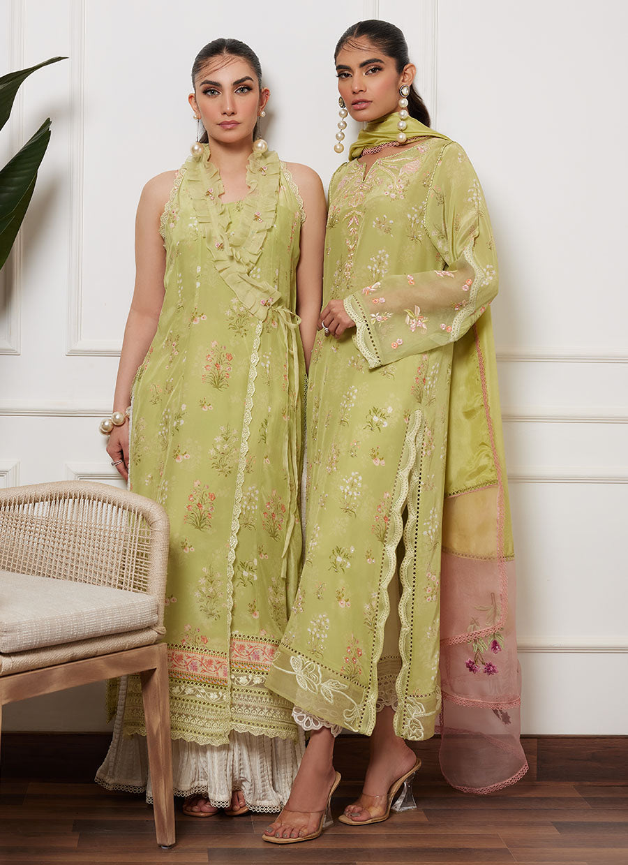 Safiya Kiwi Shirt And Dupatta