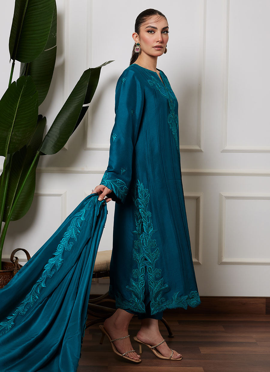 Heqet Emerald Shirt And Dupatta