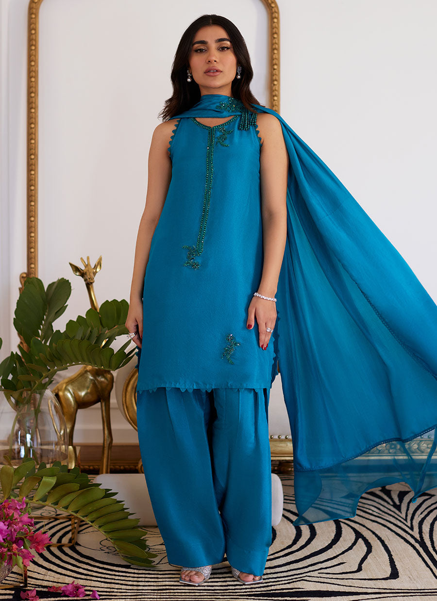 Lilou Raw Silk Shirt With Dupatta