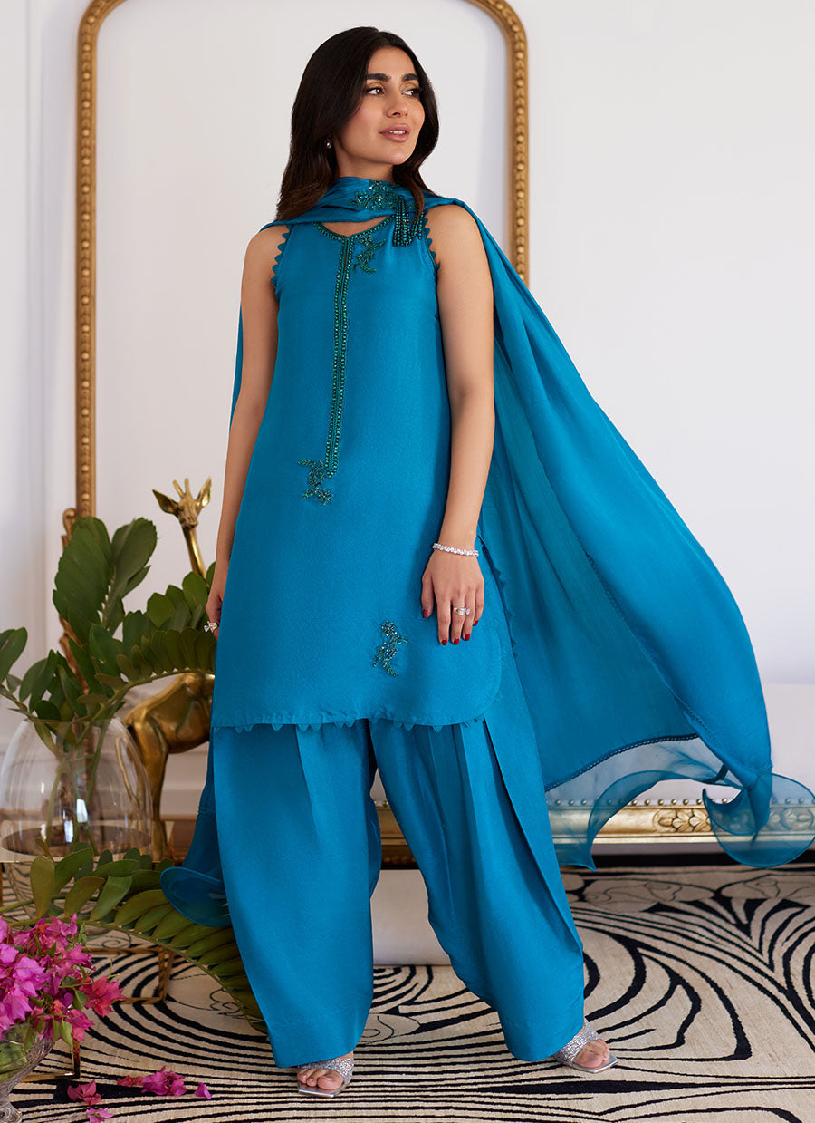 Lilou Raw Silk Shirt With Dupatta