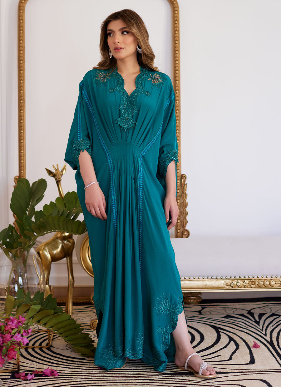 Emmeline Emerald Crepe Kaftan