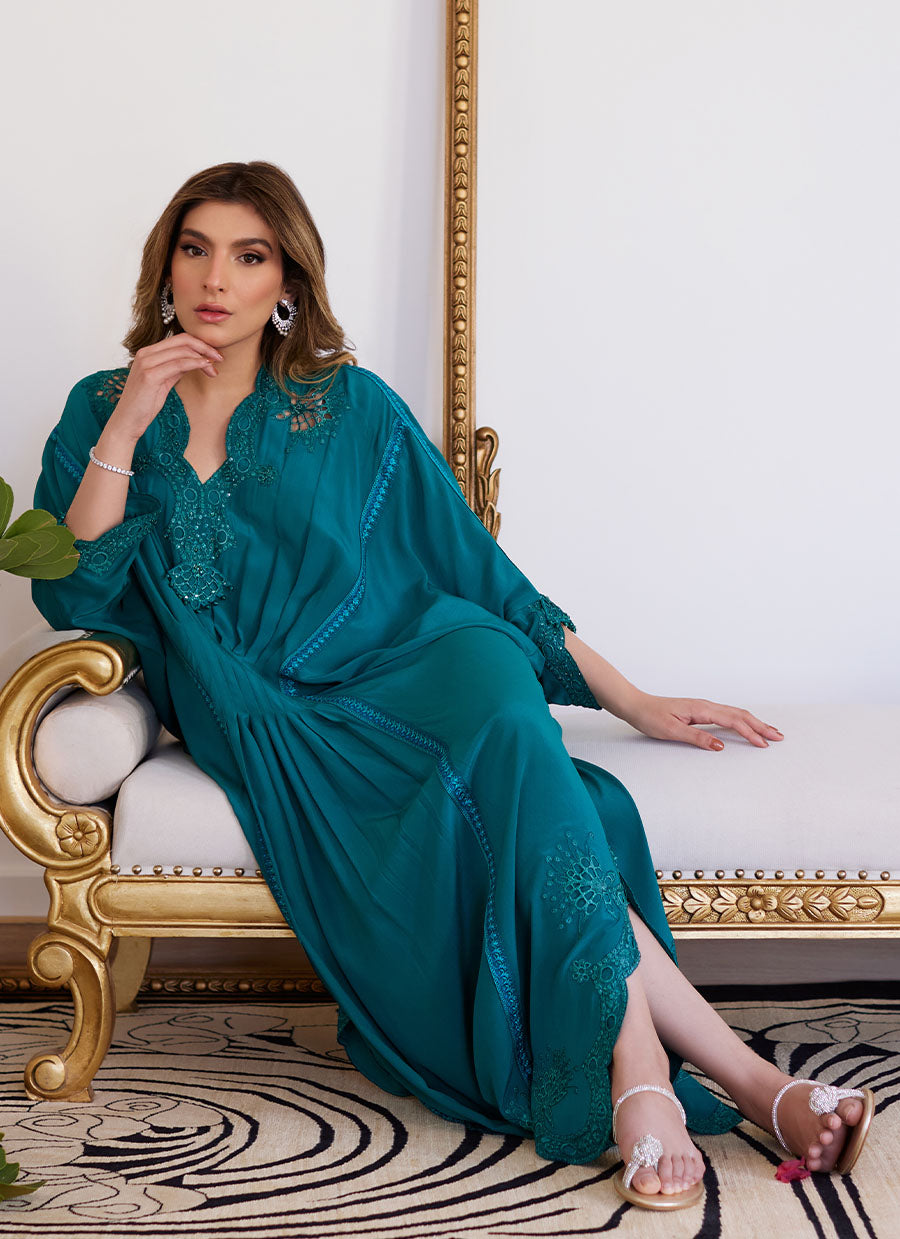 Emmeline Emerald Crepe Kaftan