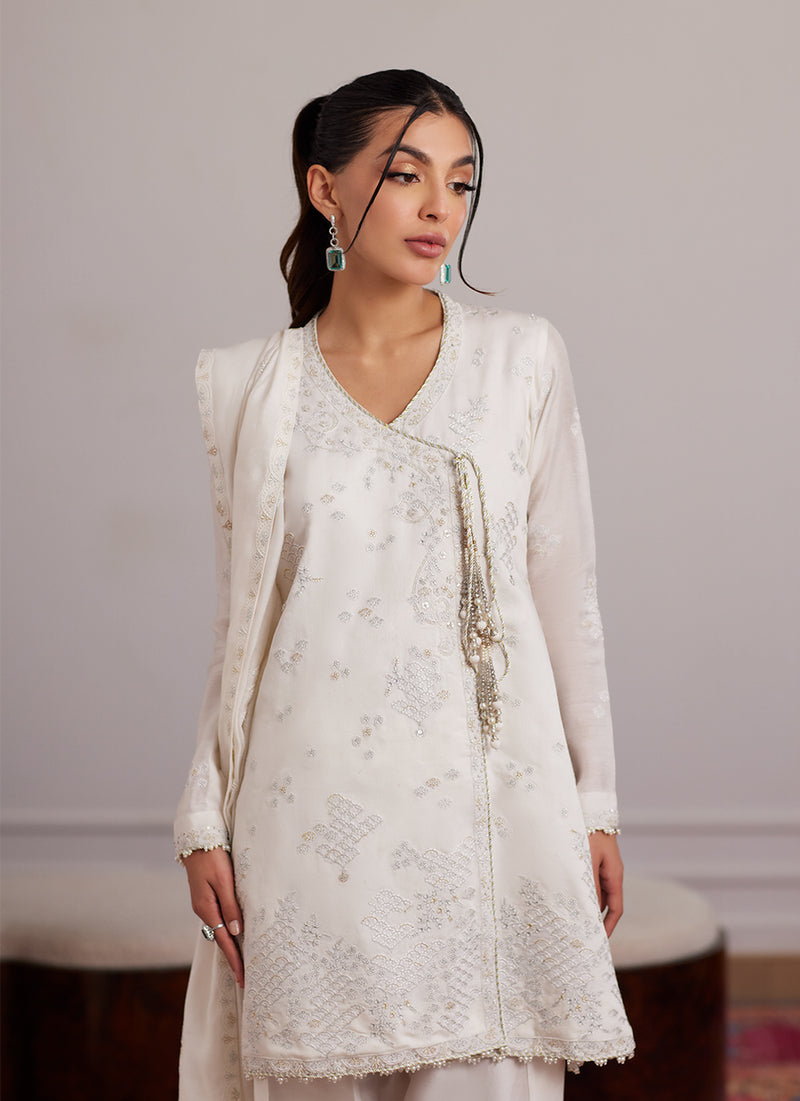 Calla Ivory Angarkha And Dupatta