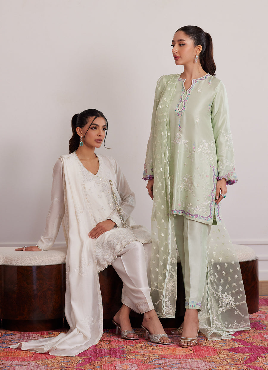 Calla Ivory Angarkha And Dupatta