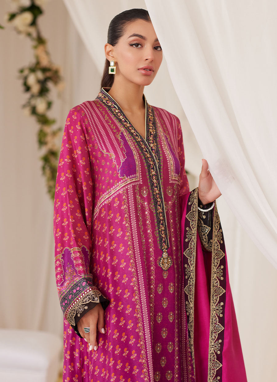 Sola Printed Raw Silk Shirt And Dupatta