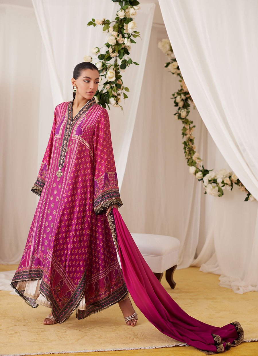 Sola Printed Raw Silk Shirt And Dupatta