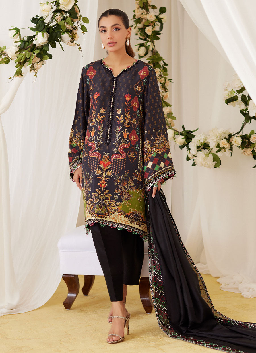 Maala Printed Raw Silk Shirt And Dupatta