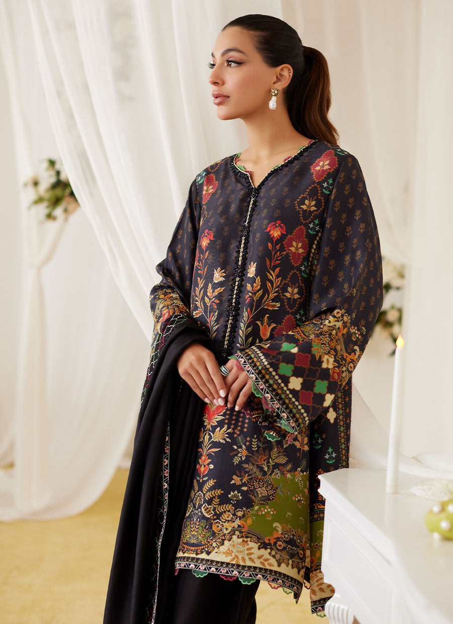 Maala Printed Raw Silk Shirt And Dupatta