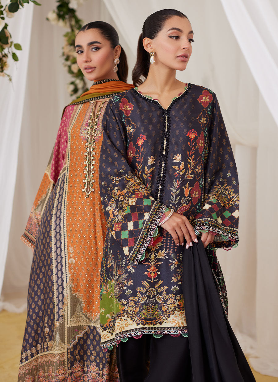 Maala Printed Raw Silk Shirt And Dupatta