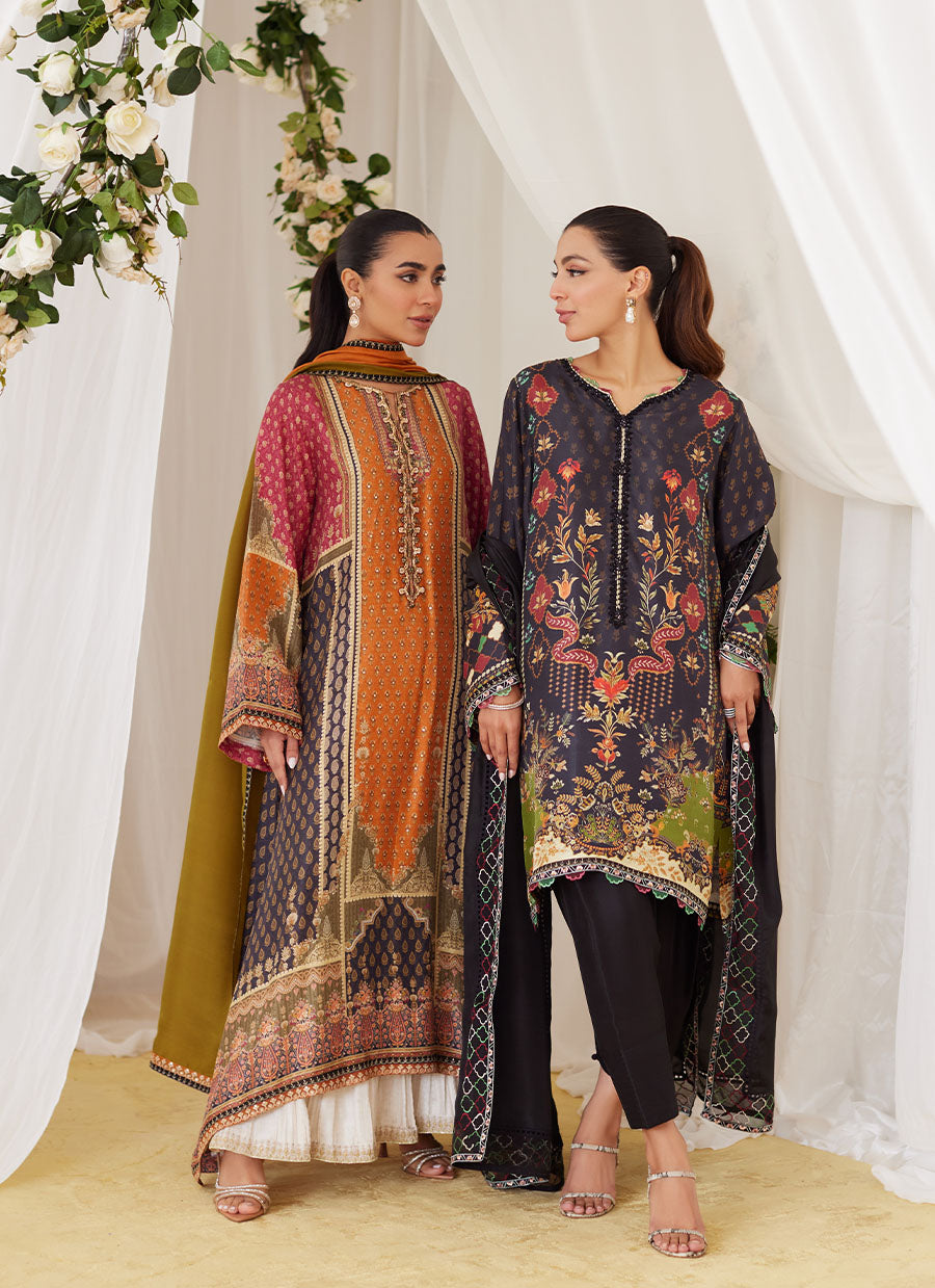 Maala Printed Raw Silk Shirt And Dupatta