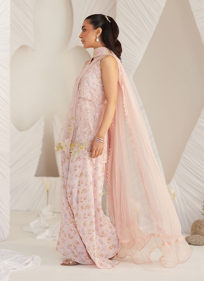 Kyma Blush Organza Jacket and Dupatta