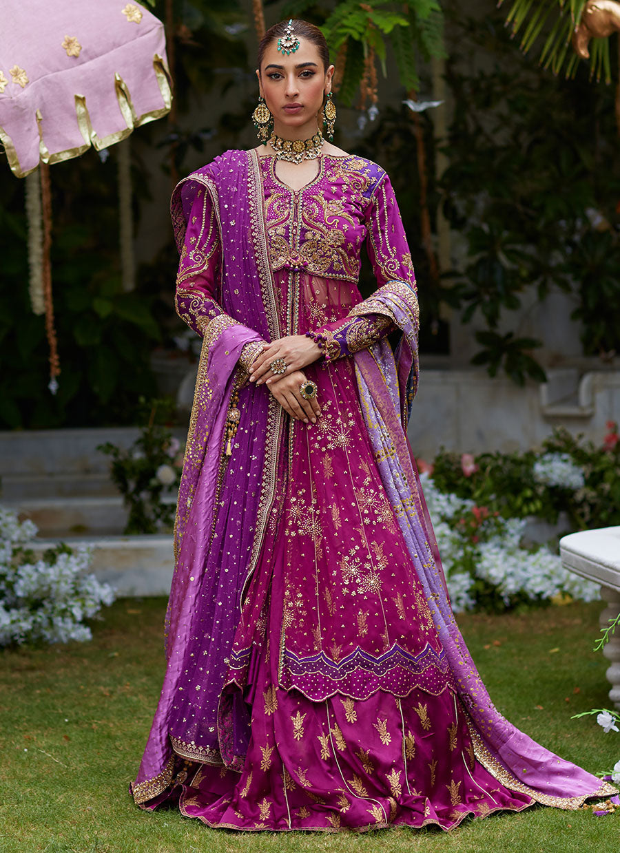 Raya Magenta Front Open Kalidaar