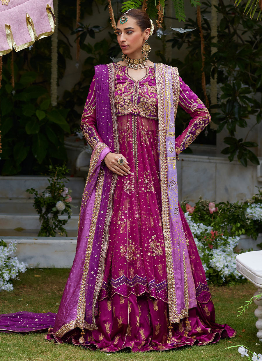 Raya Magenta Front Open Kalidaar