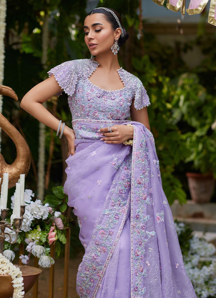 Sira Lavender Saree