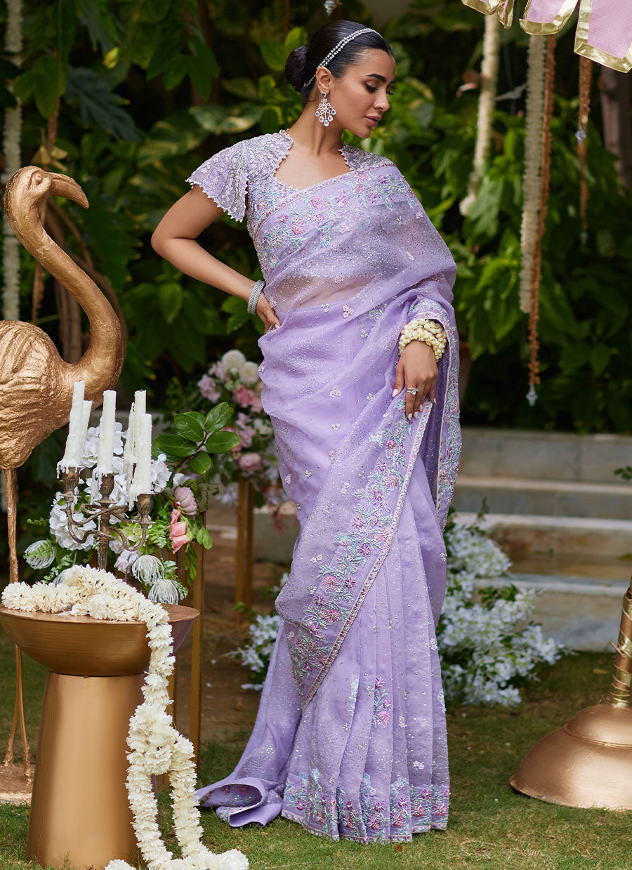 Sira Lavender Saree