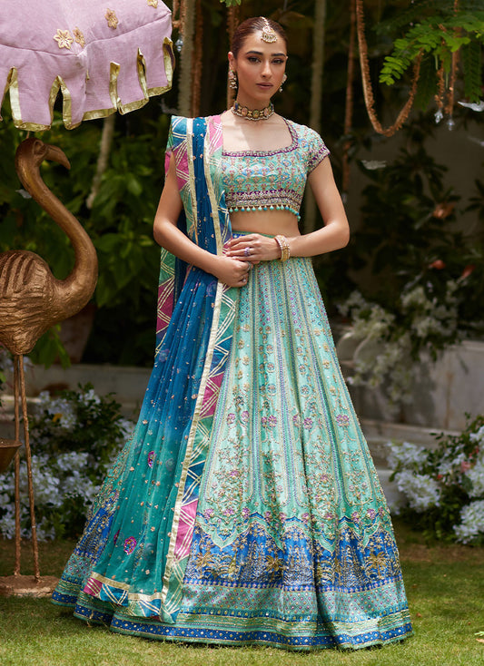 Asel Aqua Lehenga Choli