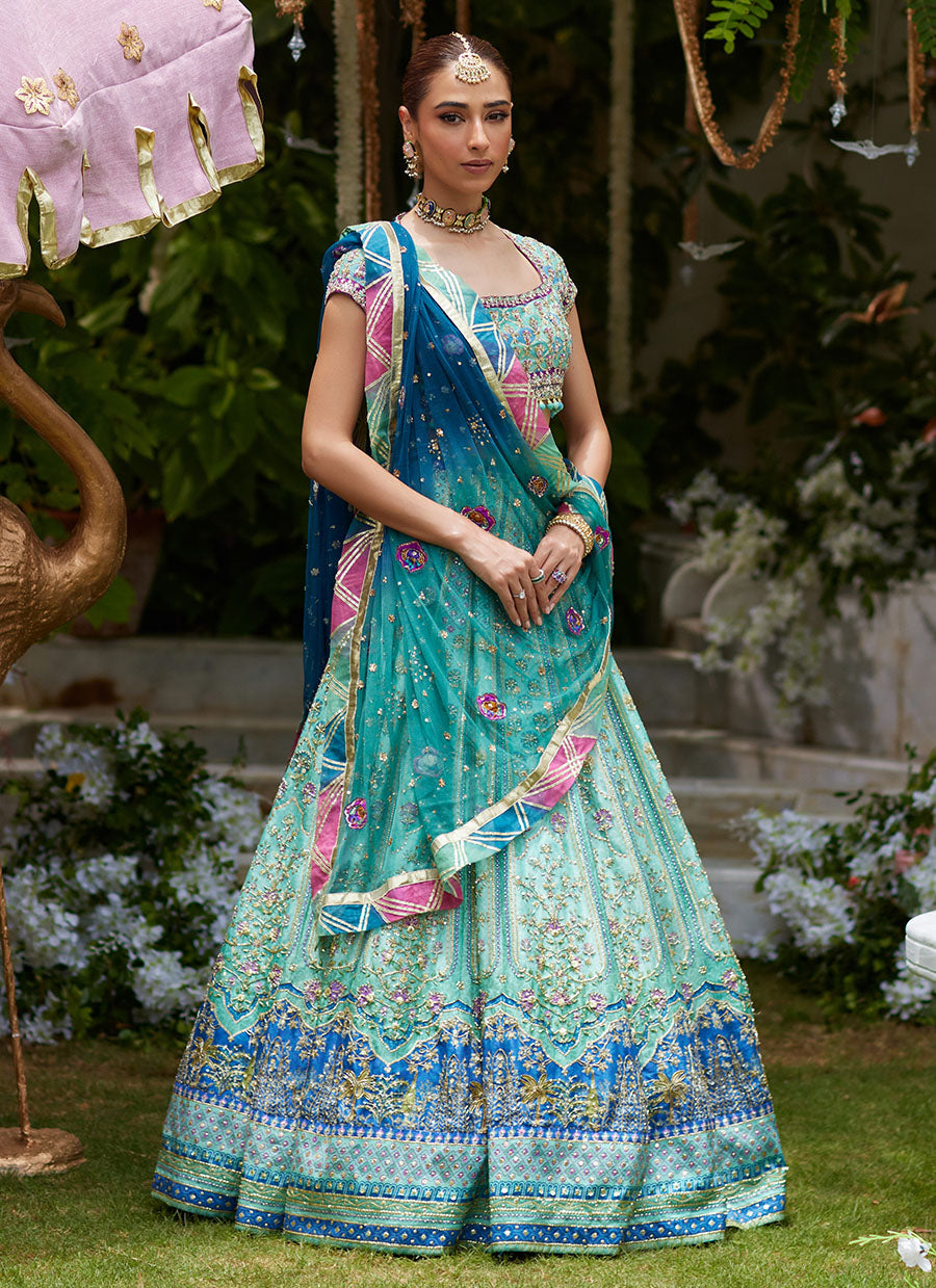 Asel Aqua Lehenga Choli