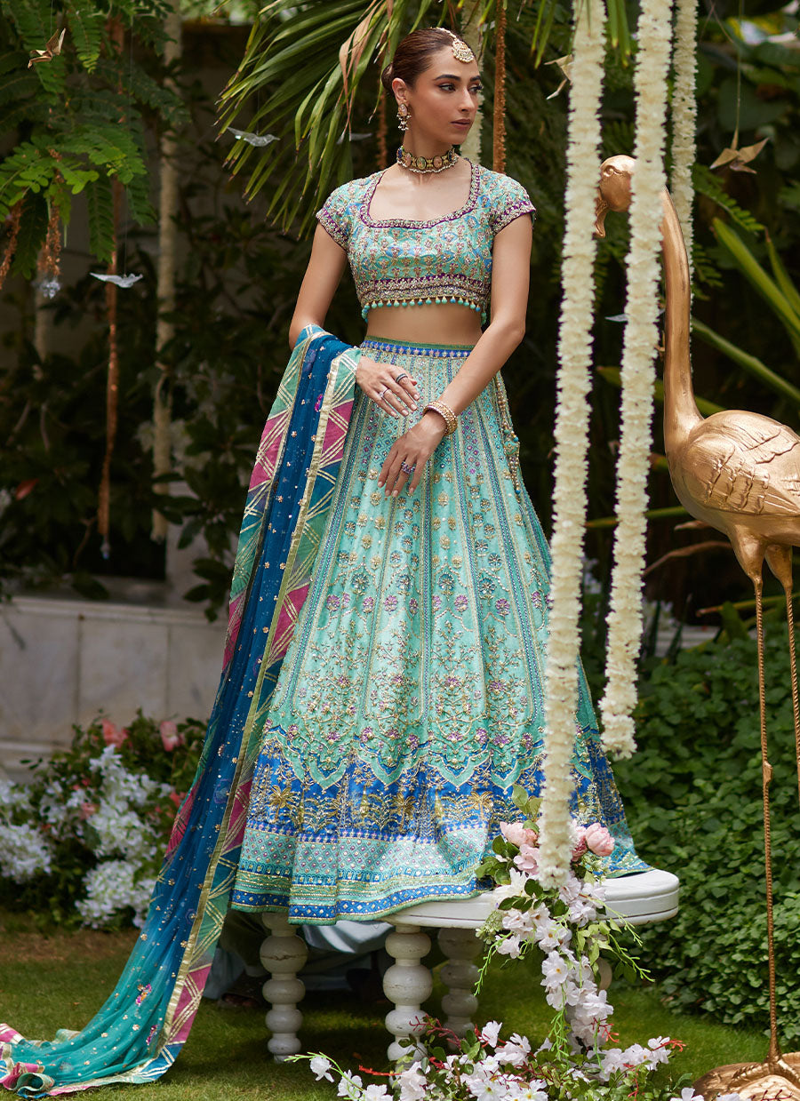 Asel Aqua Lehenga Choli