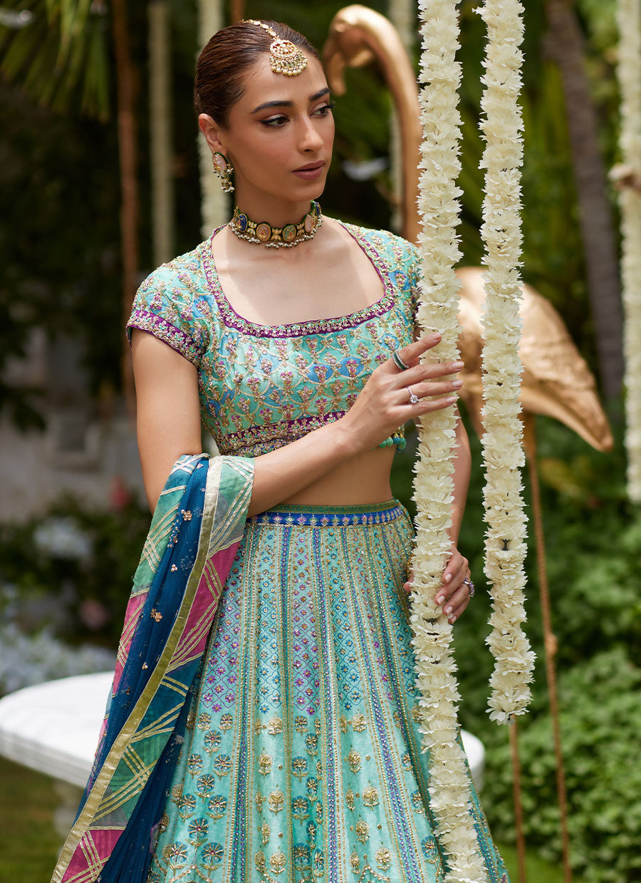 Asel Aqua Lehenga Choli