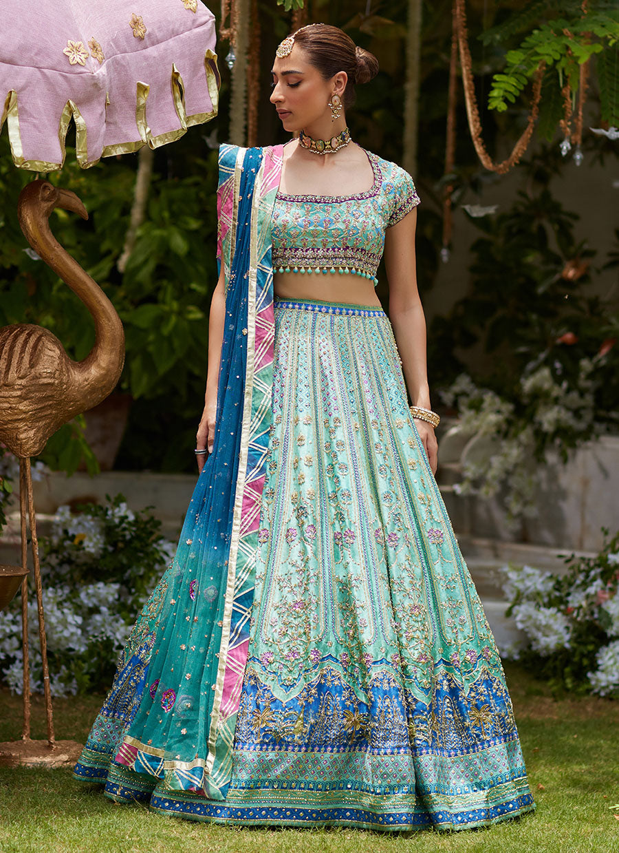 Asel Aqua Lehenga Choli