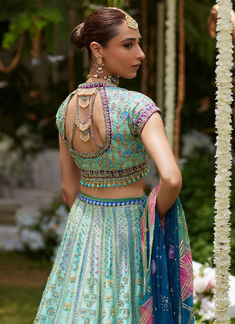 Asel Aqua Lehenga Choli