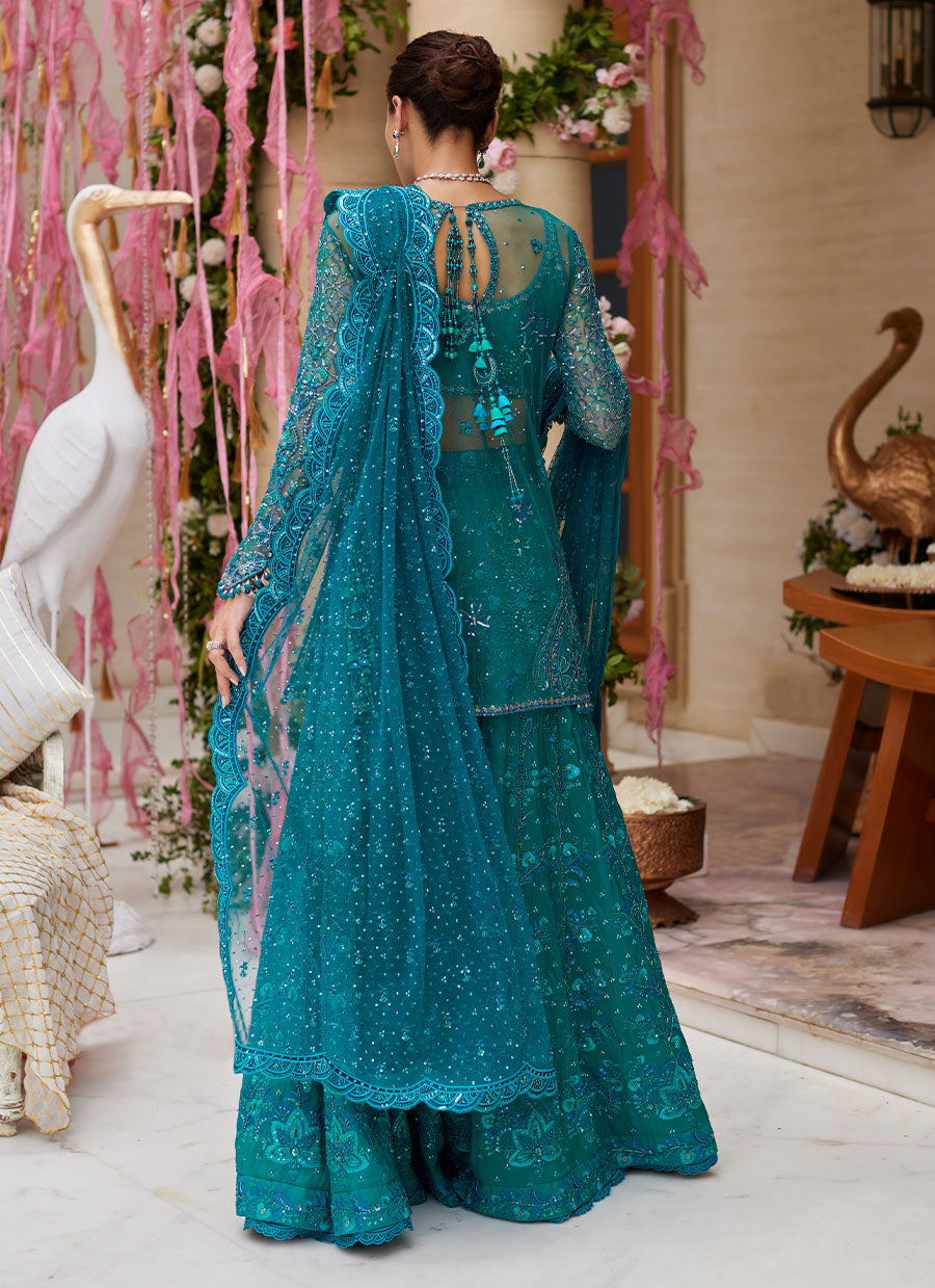 Miral Teal Short Shirt And Lehenga