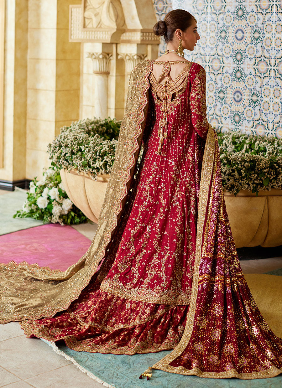 Zemira Crimson Farshi Lehenga