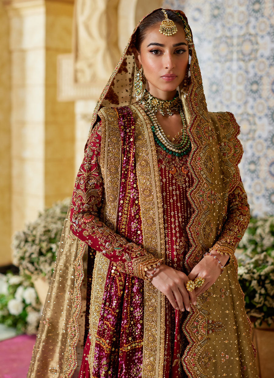 Zemira Crimson Farshi Lehenga