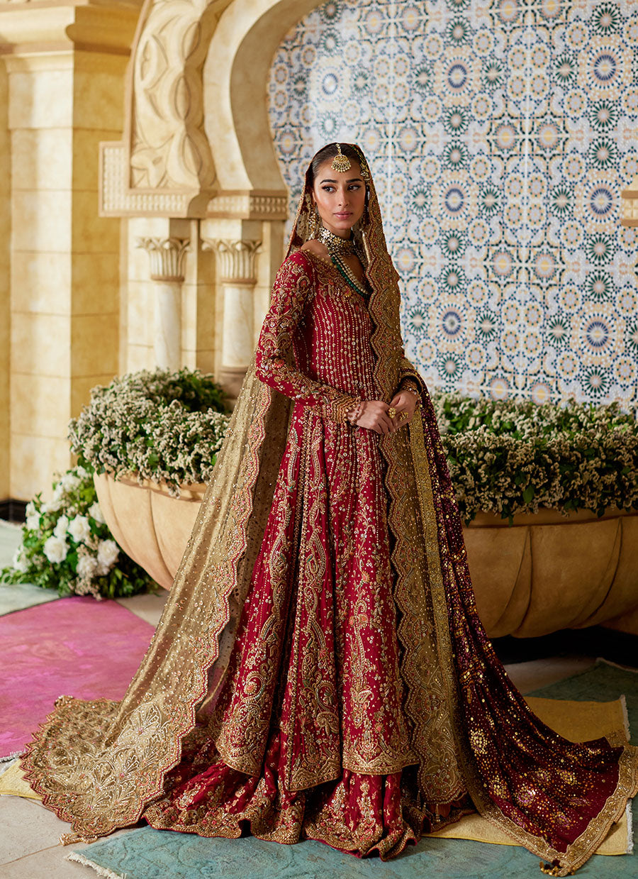 Zemira Crimson Farshi Lehenga