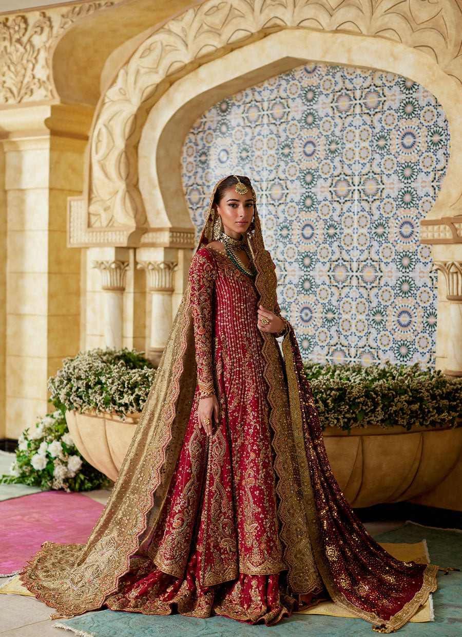 Zemira Crimson Farshi Lehenga