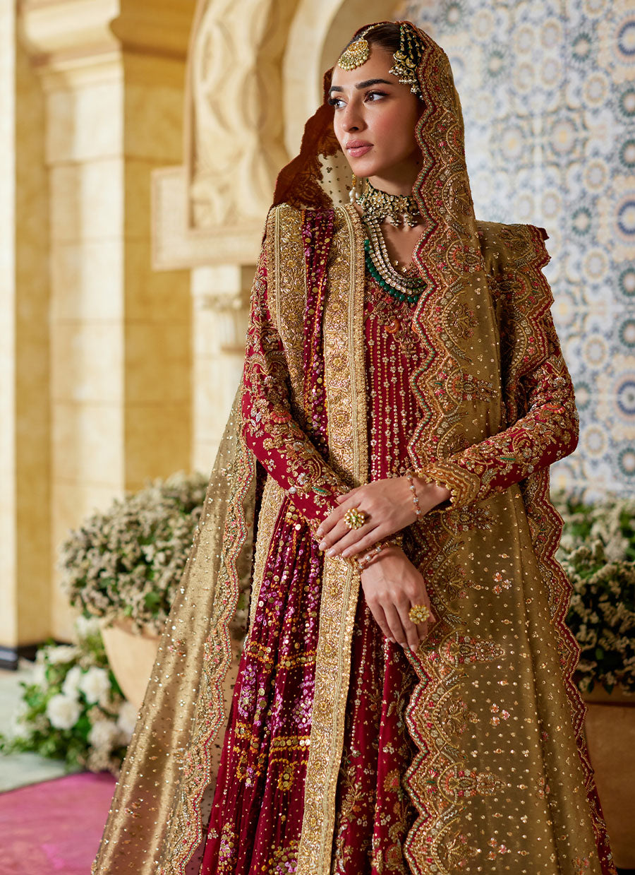 Zemira Crimson Farshi Lehenga