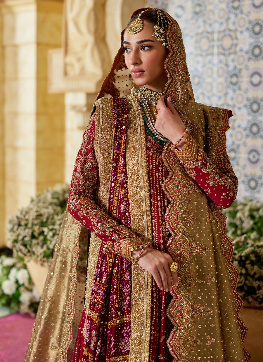 Zemira Crimson Farshi Lehenga