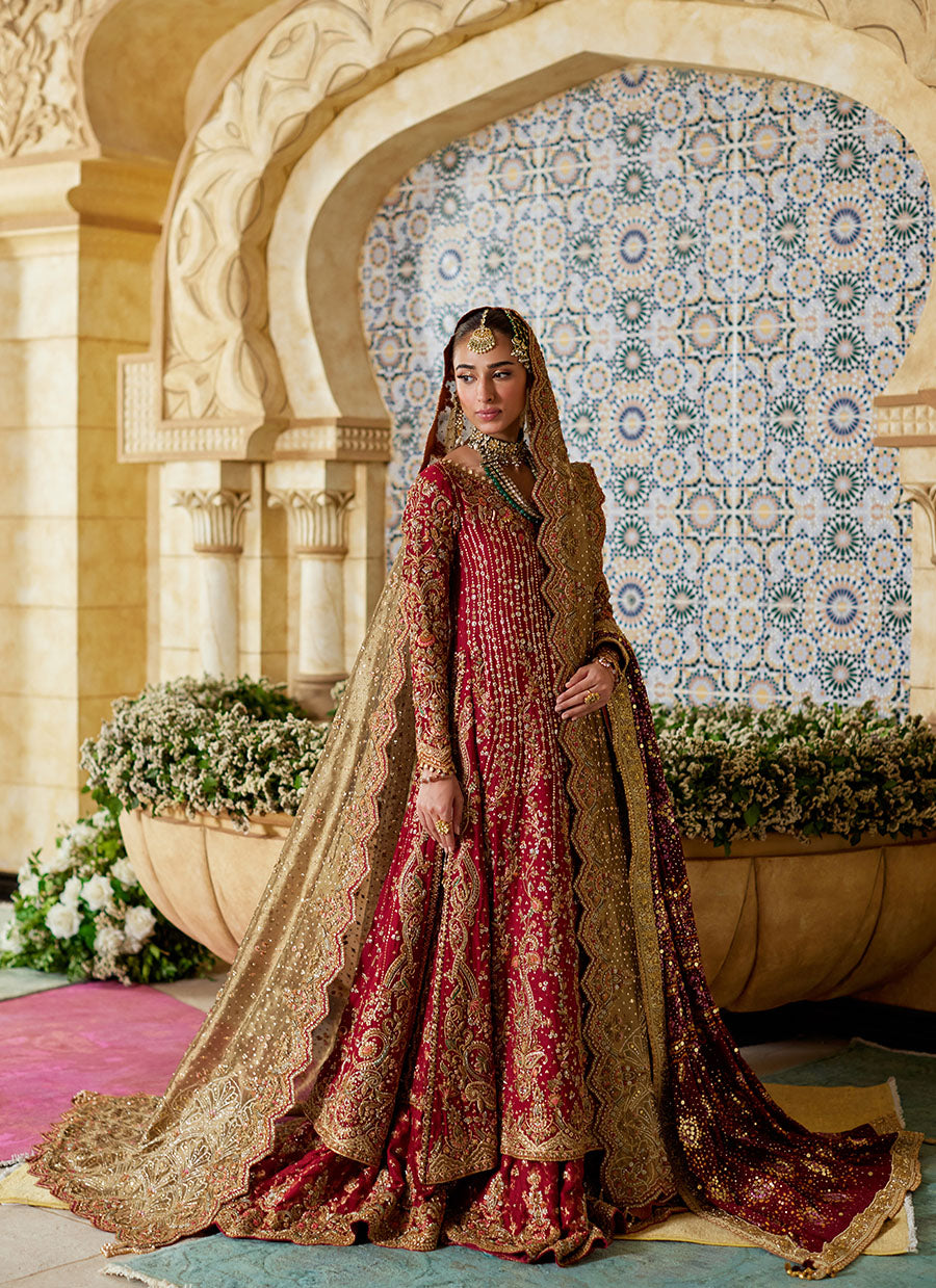 Zemira Crimson Farshi Lehenga