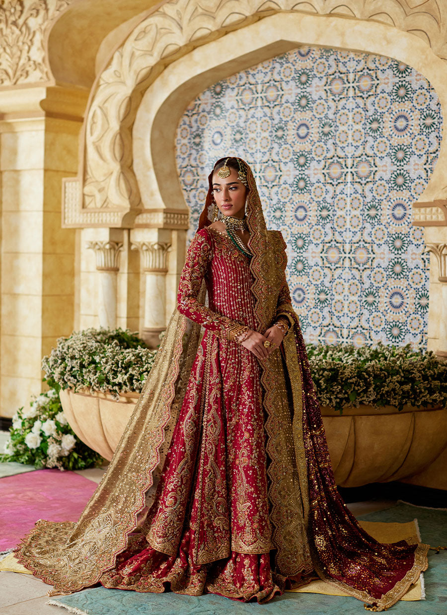 Zemira Crimson Farshi Lehenga