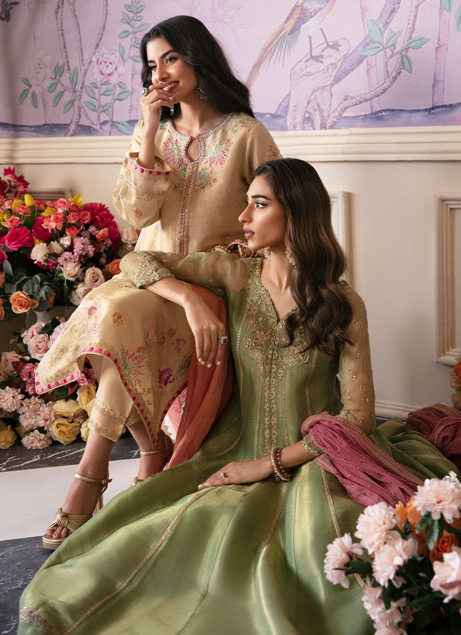 Anisa Apple Green Kalidaar And Dupatta