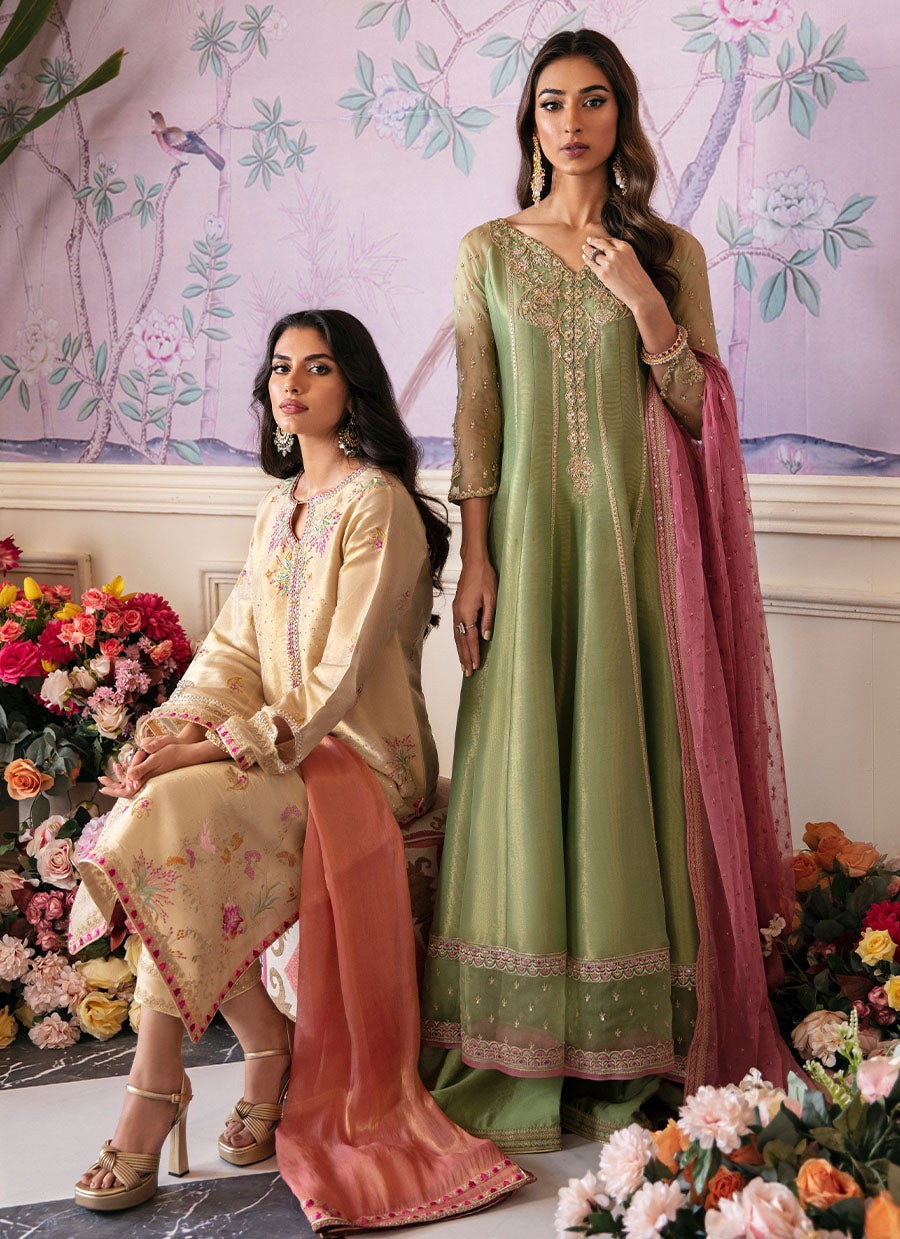 Anisa Apple Green Kalidaar And Dupatta