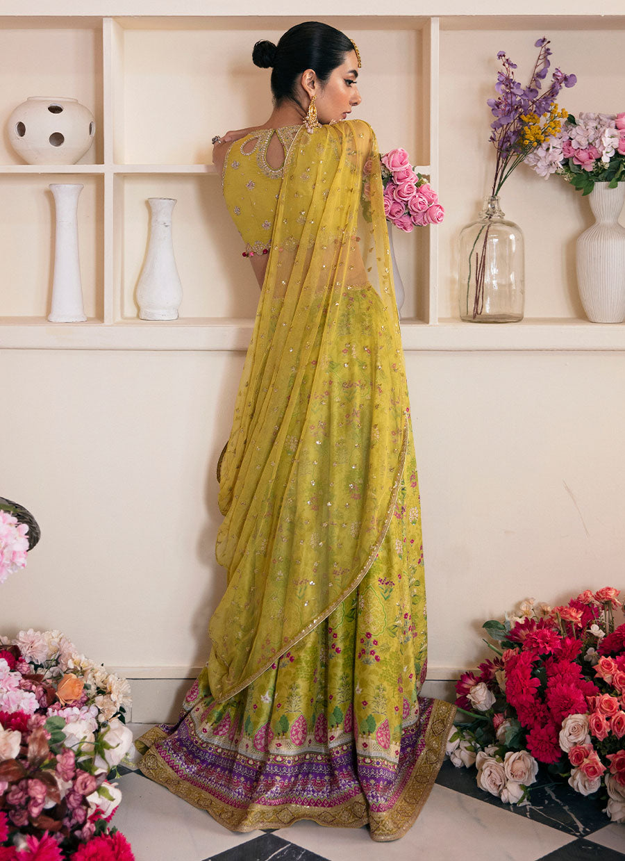 Elika Lime Lehnga Choli And Dupatta