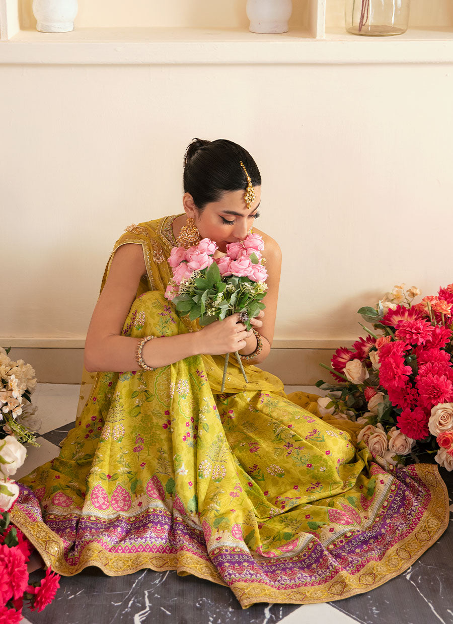 Elika Lime Lehnga Choli And Dupatta