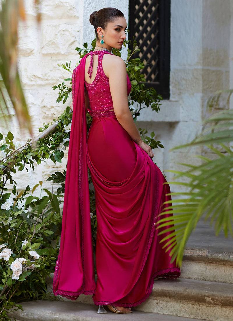 Vezeen Magenta Saree