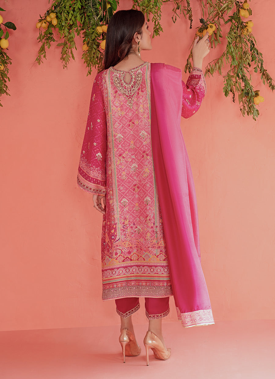 Asha Magenta Shirt And Dupatta