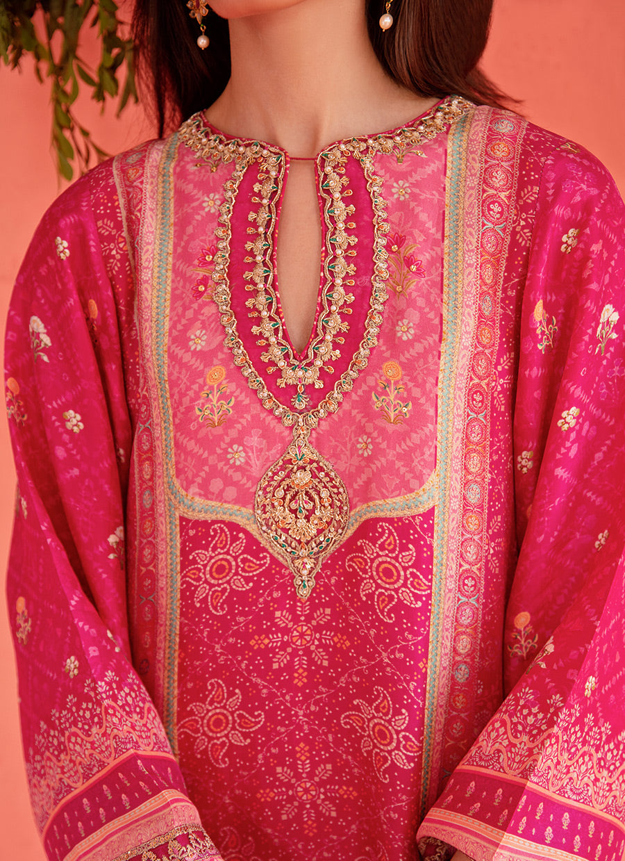 Asha Magenta Shirt And Dupatta