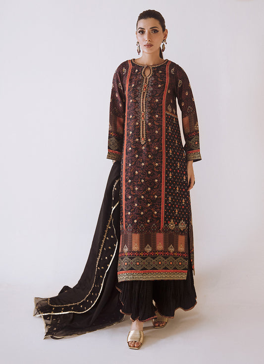 Dama Onyx Shirt And Dupatta