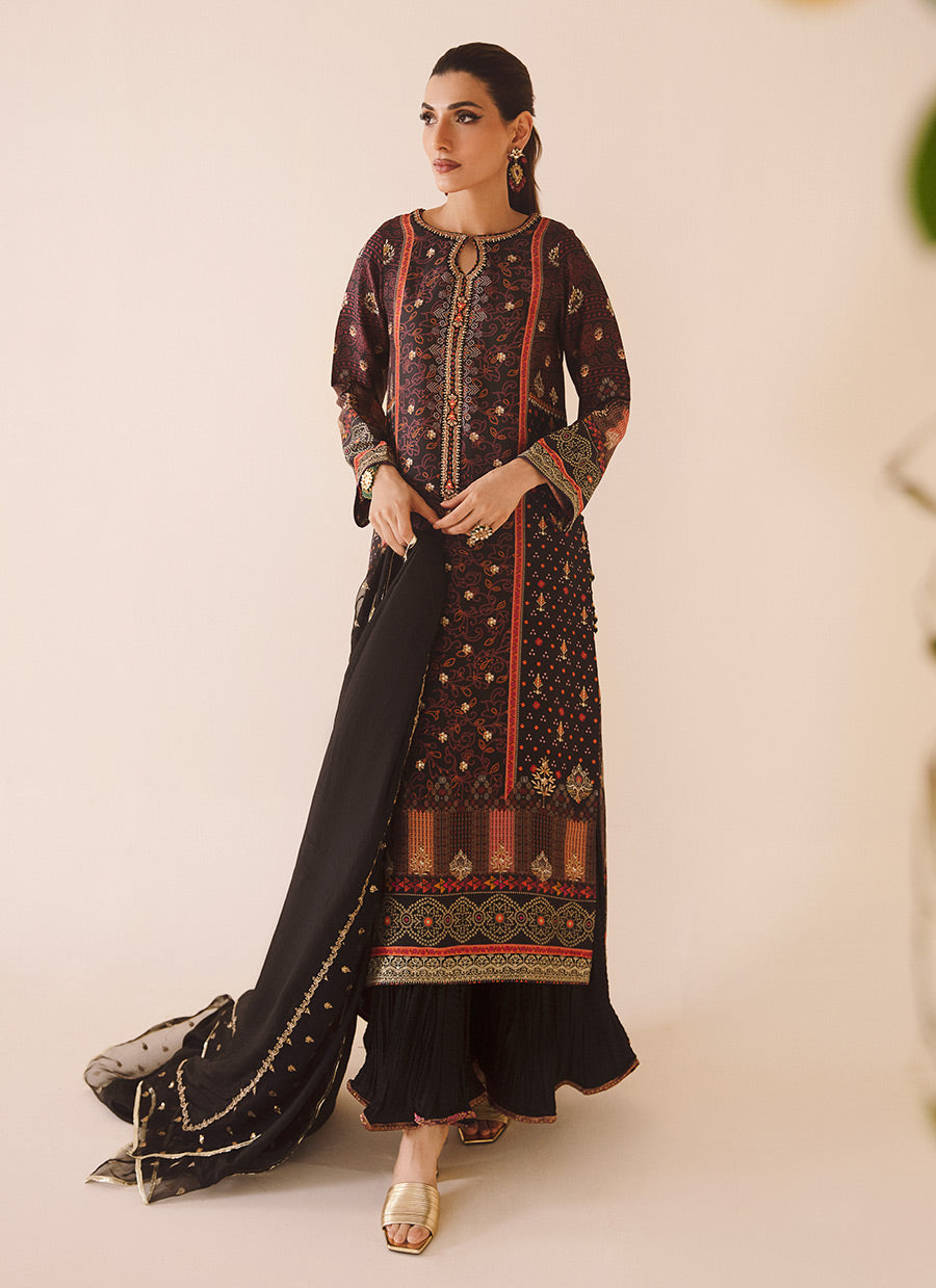 Dama Onyx Shirt And Dupatta